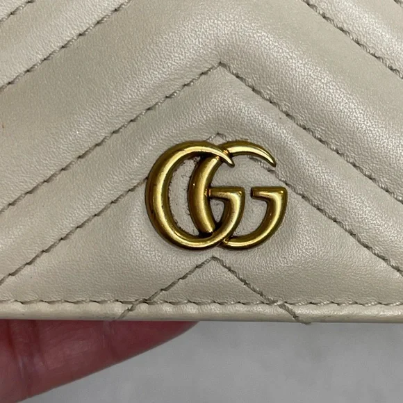 Gucci Marmont Cream Quilted Leather Wallet - Picture 10 of 10